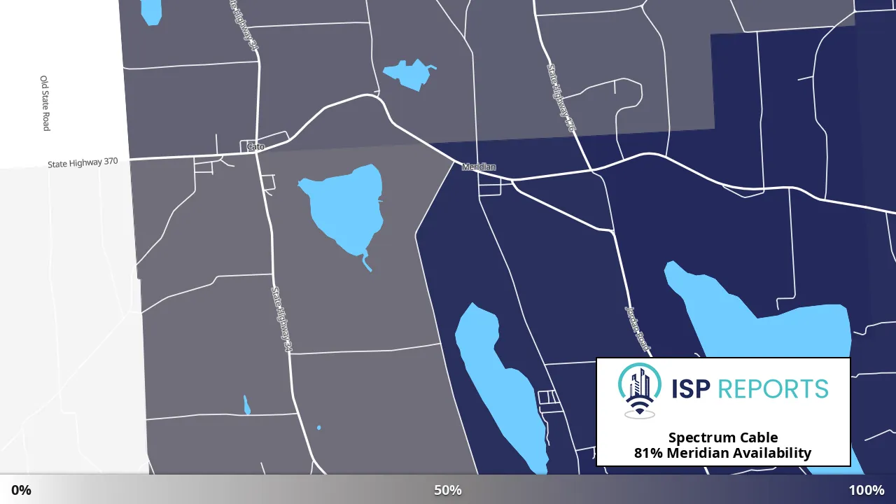 Meridian, NY map of internet availability