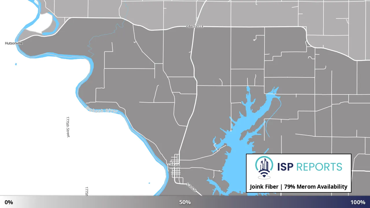 Merom, IN map of internet availability