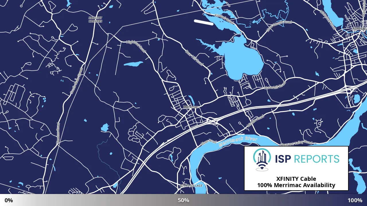 Merrimac, MA map of internet availability