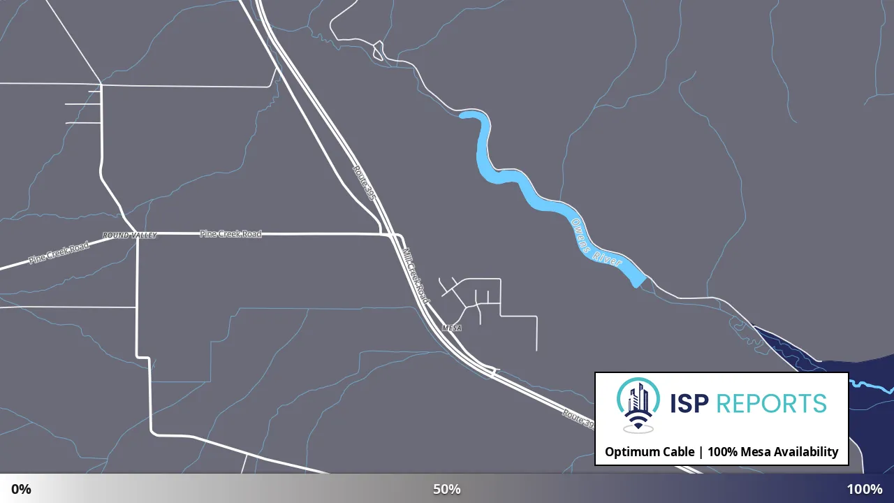 Mesa, CA map of internet availability