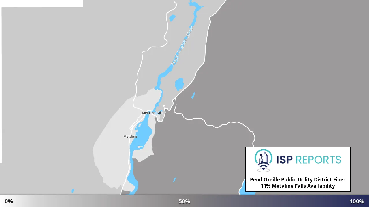 Metaline Falls, WA map of internet availability