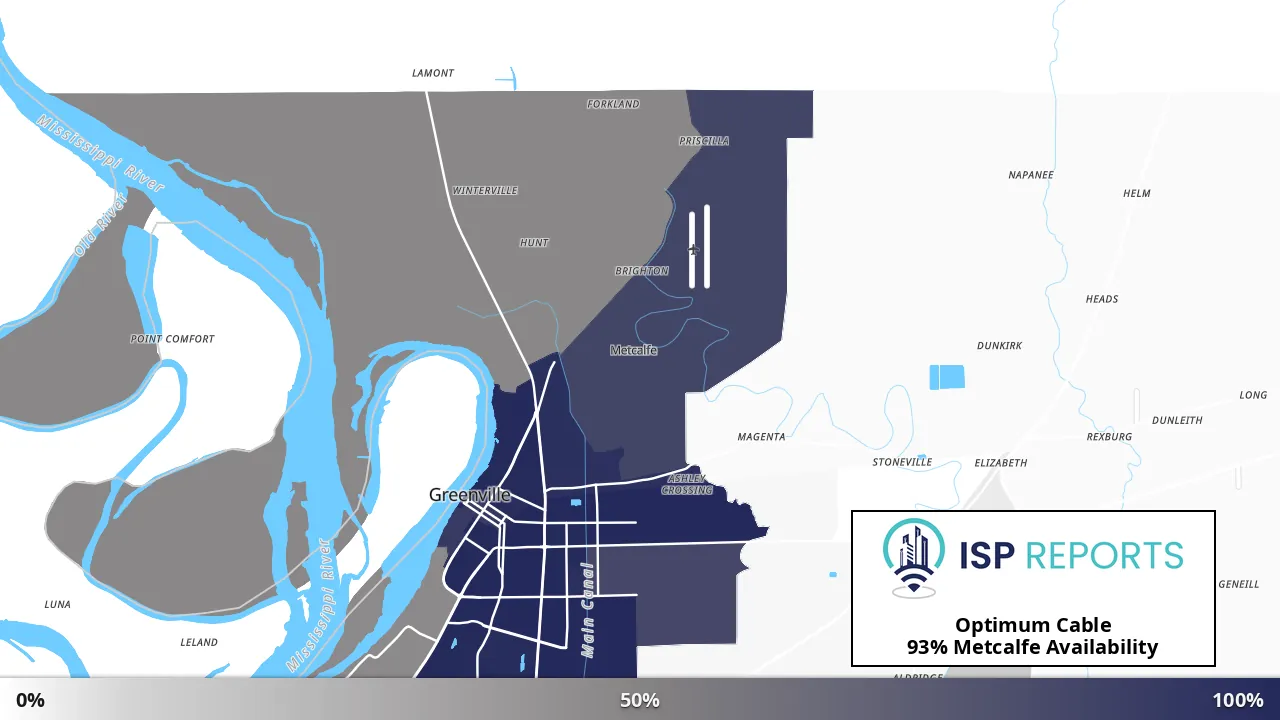 Metcalfe, MS map of internet availability
