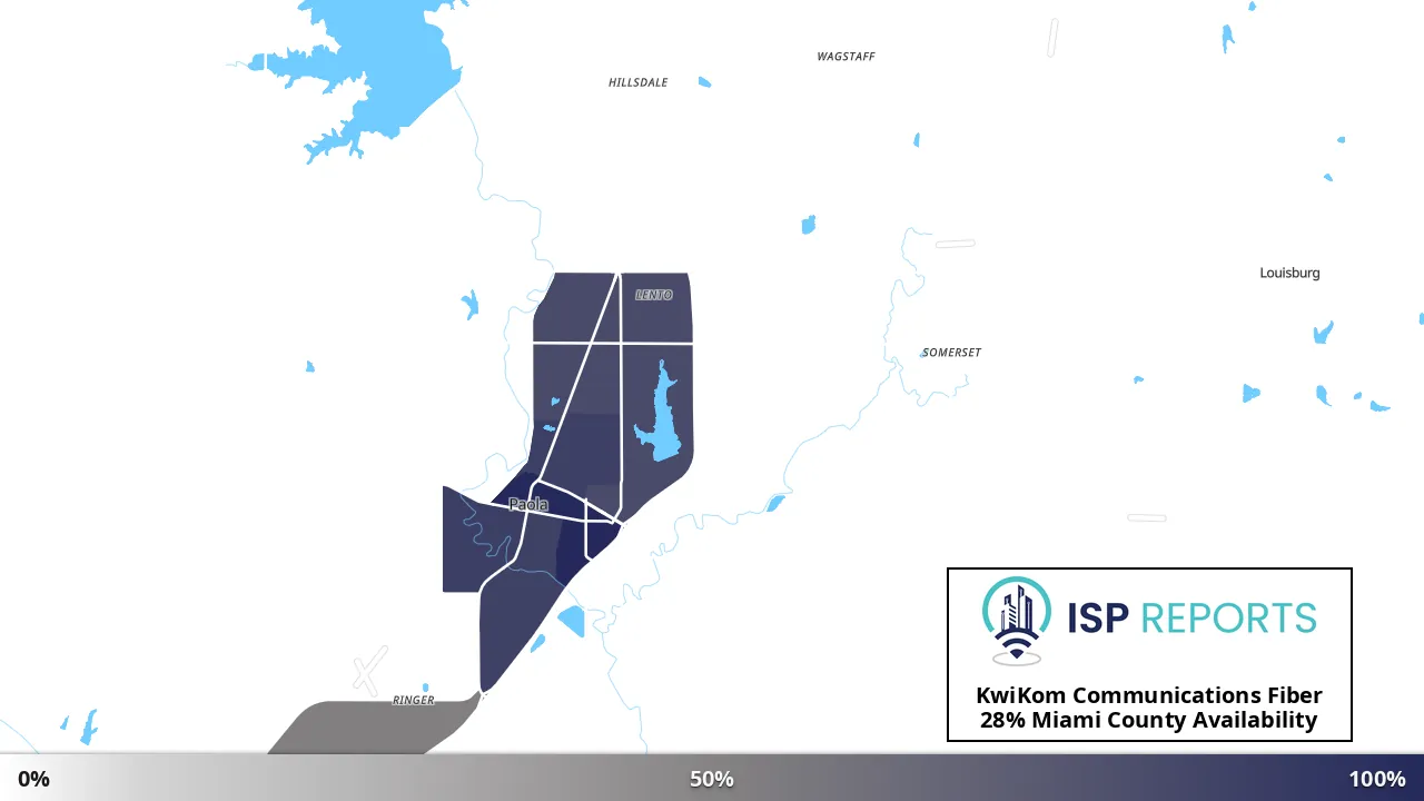 Miami County, KS map of internet availability