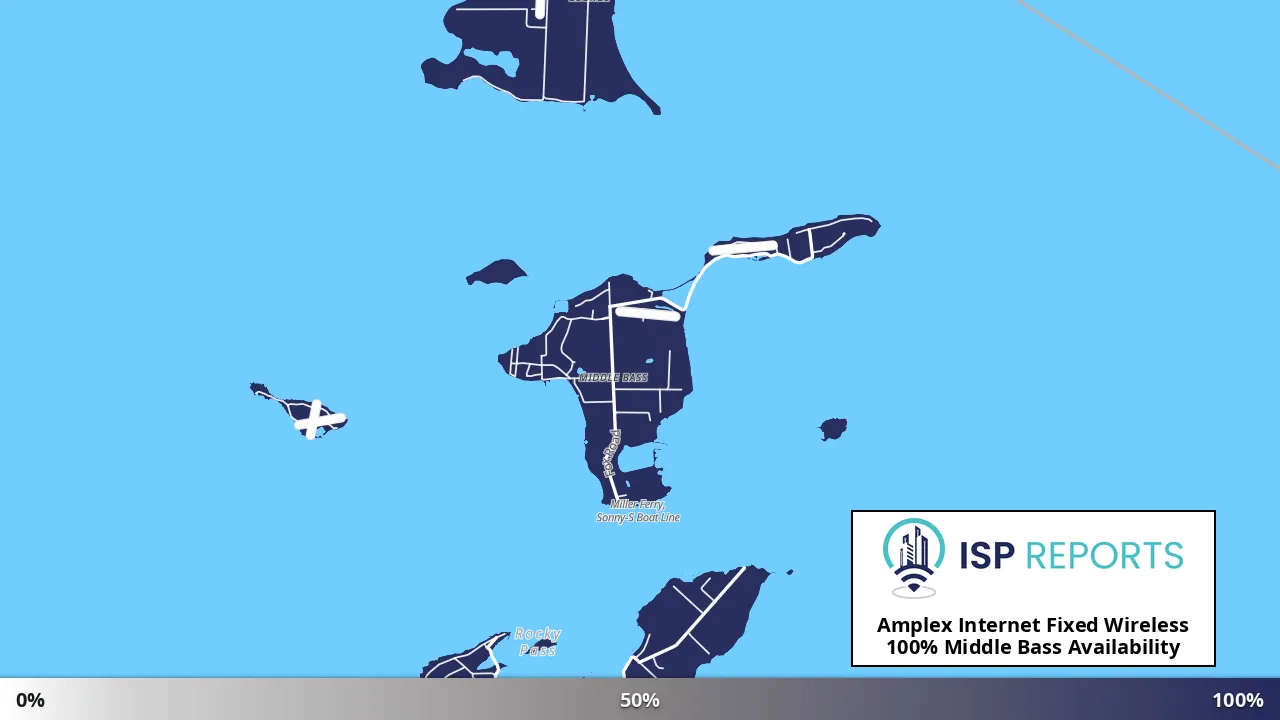 Middle Bass, OH map of internet availability