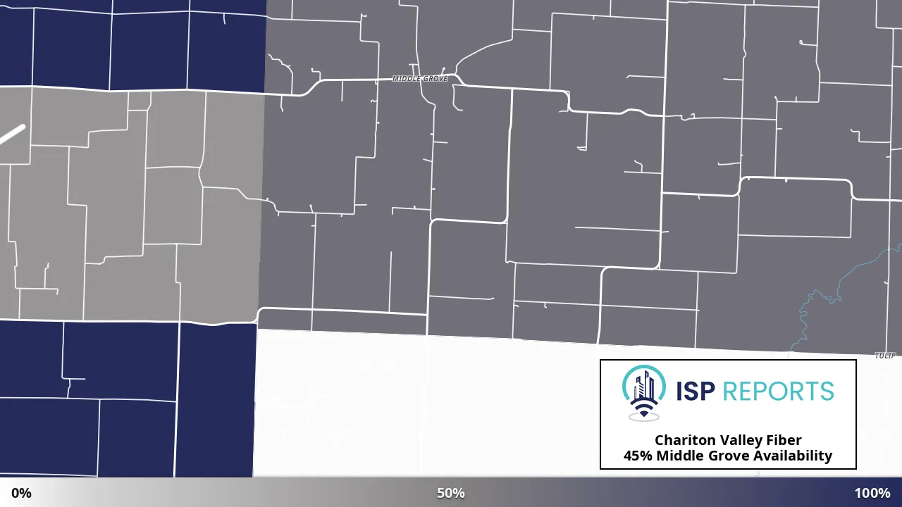 Middle Grove, MO map of internet availability