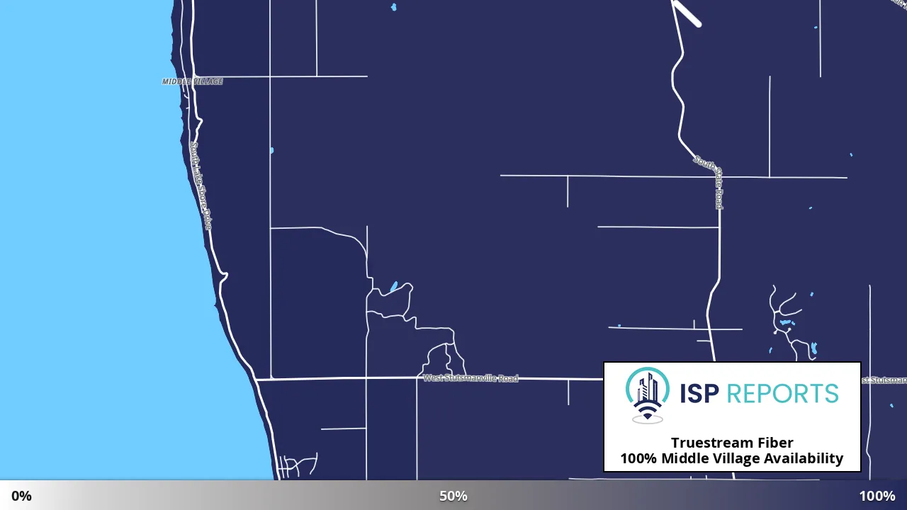 Middle Village, MI map of internet availability