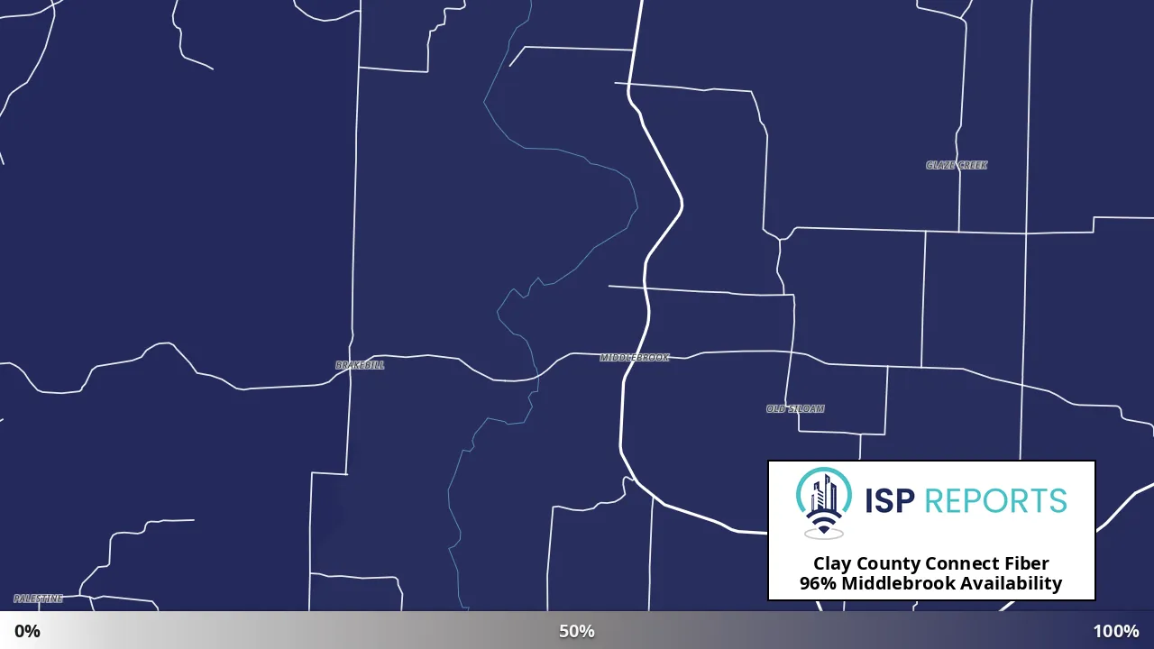 Middlebrook, AR map of internet availability