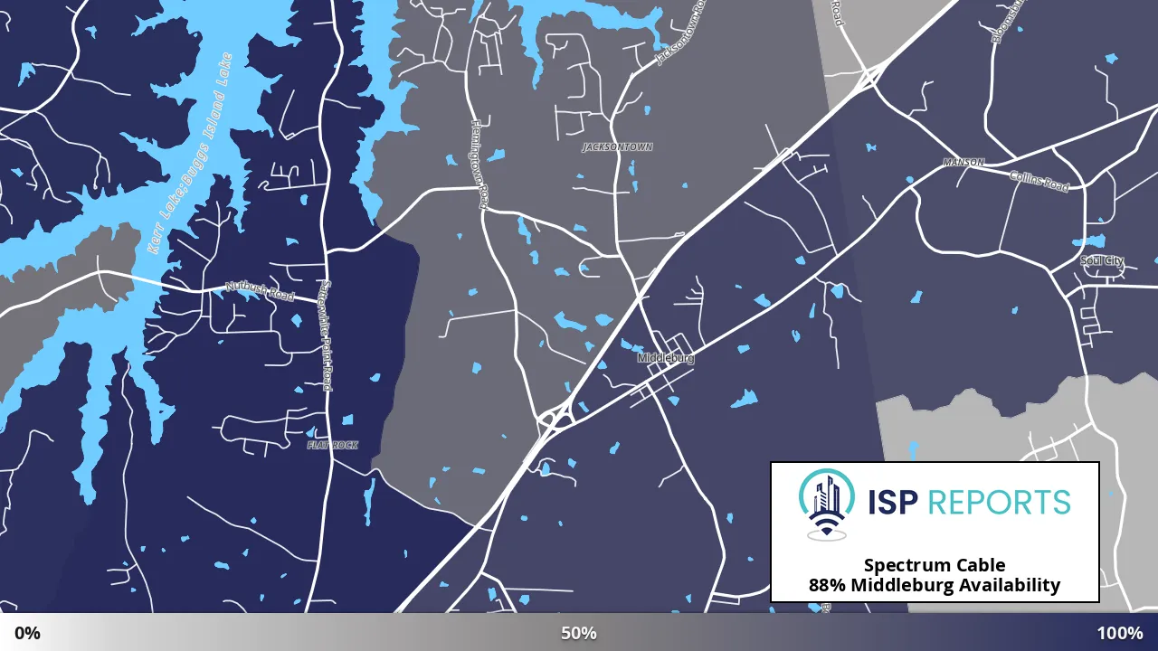 Middleburg, NC map of internet availability