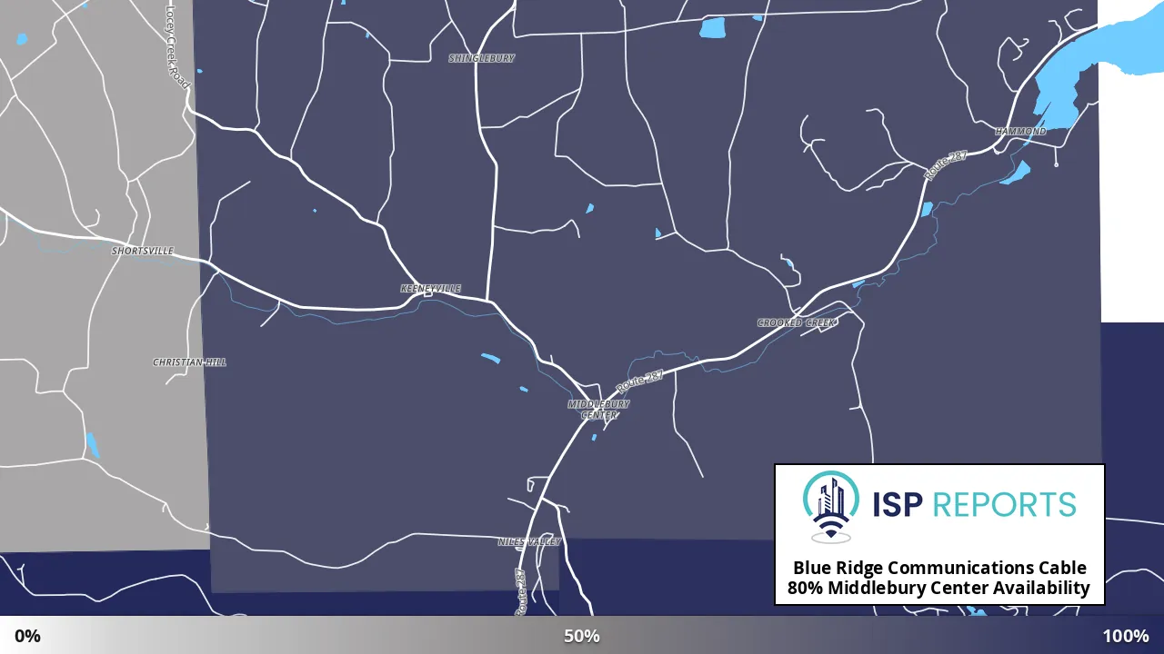 Middlebury Center, PA map of internet availability