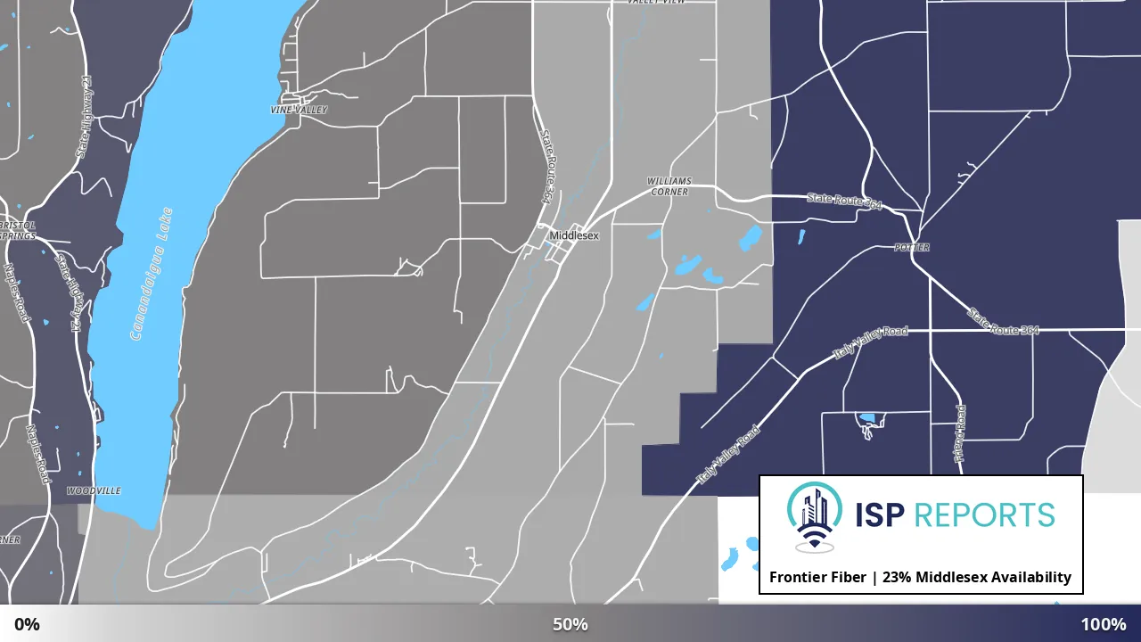 Middlesex, NY map of internet availability