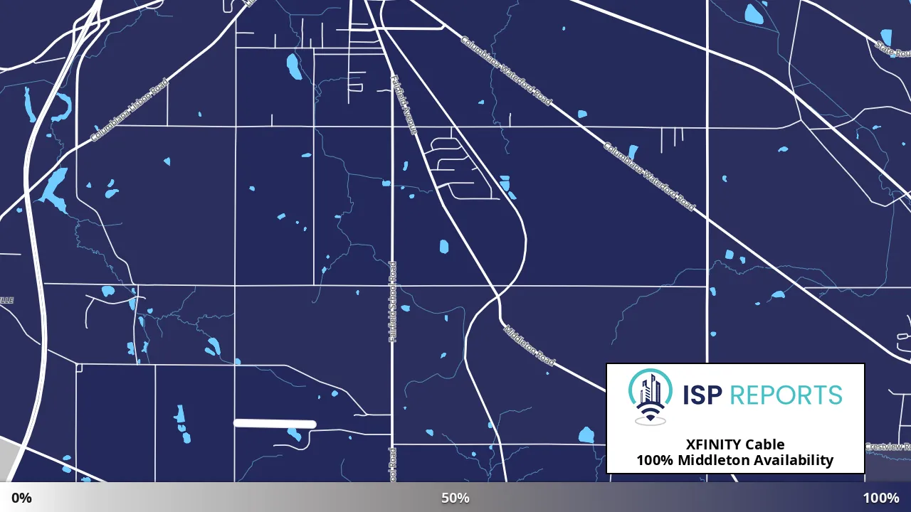 Middleton, OH map of internet availability