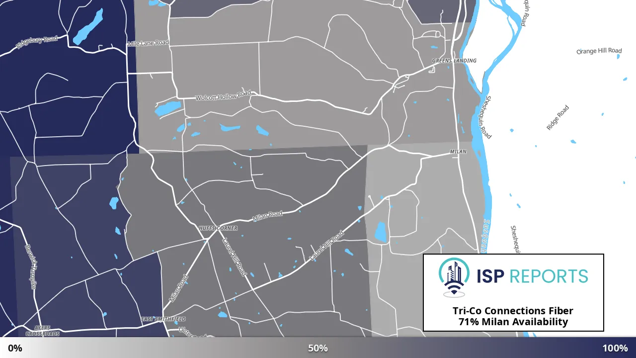 Milan, PA map of internet availability