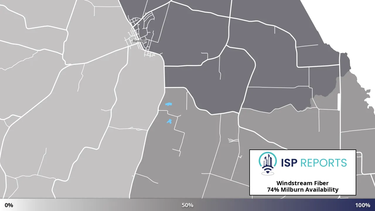 Milburn, KY map of internet availability