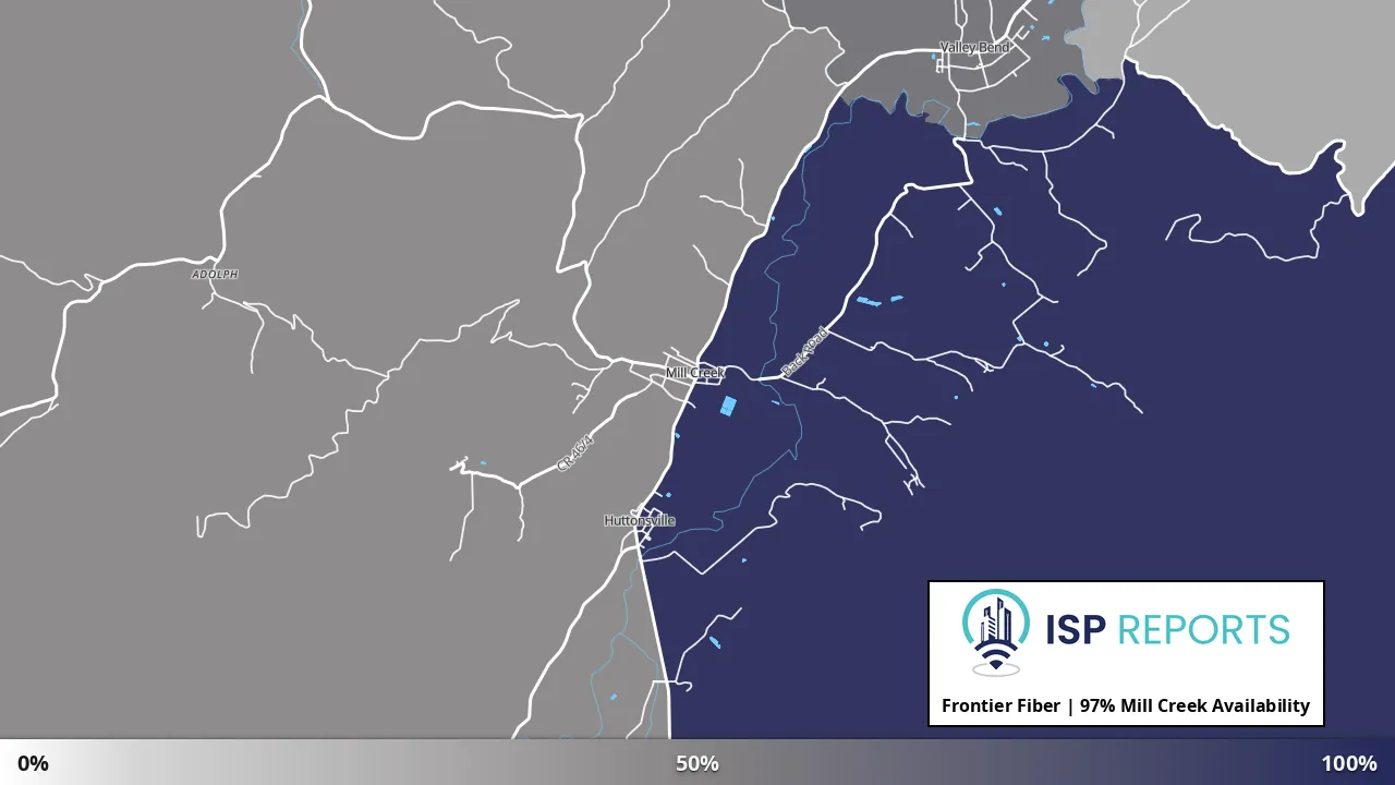 Mill Creek, WV map of internet availability