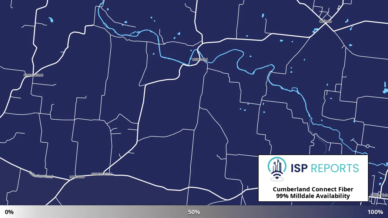 Milldale, TN map of internet availability