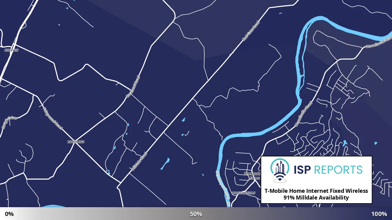 Milldale, VA map of internet availability