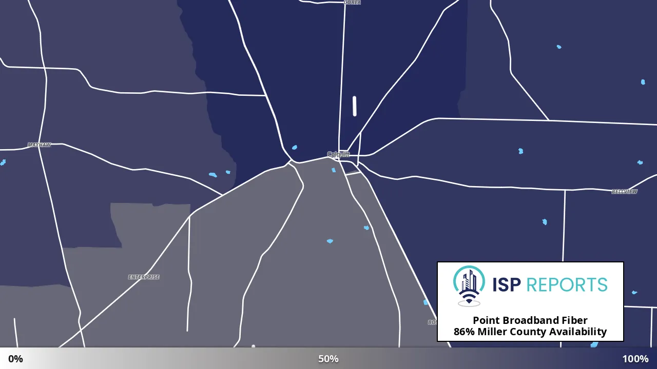 Miller County, GA map of internet availability