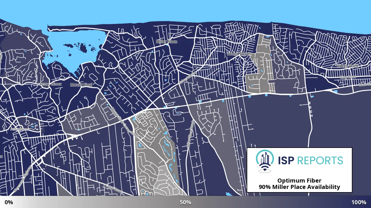 Miller Place, NY map of internet availability