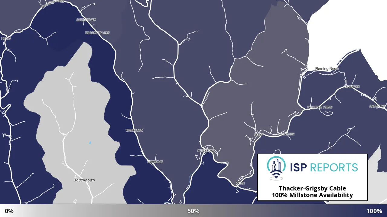 Millstone, KY map of internet availability