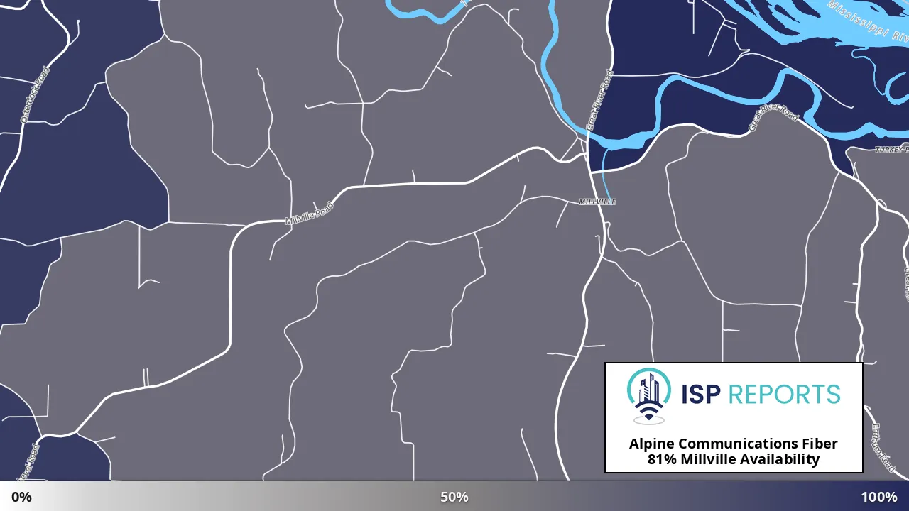 Millville, IA map of internet availability