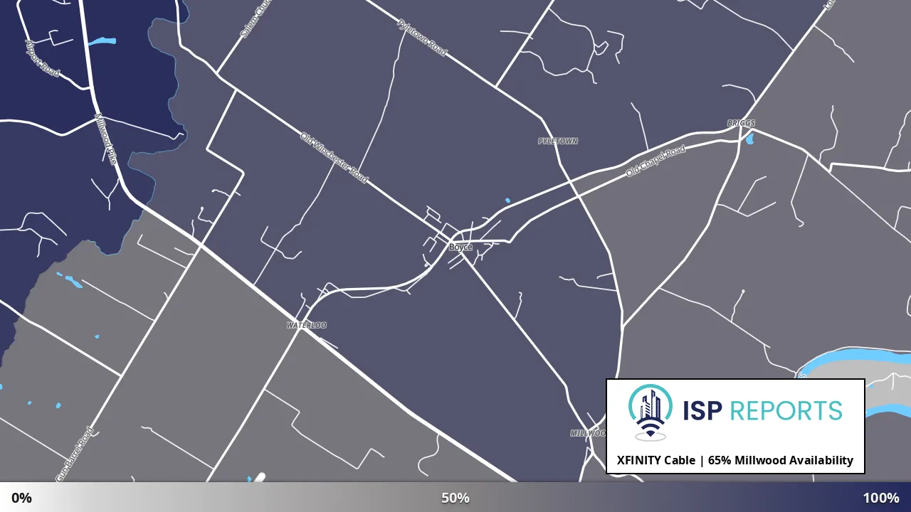 Millwood, VA map of internet availability