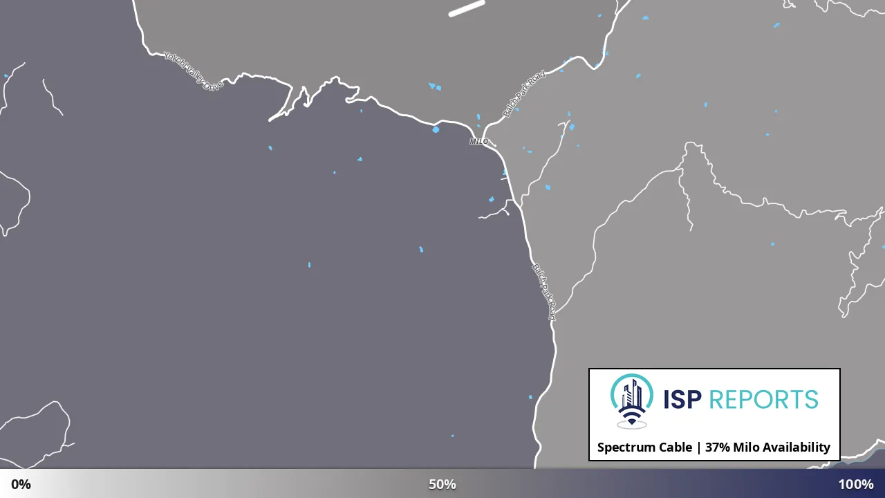 Milo, CA map of internet availability