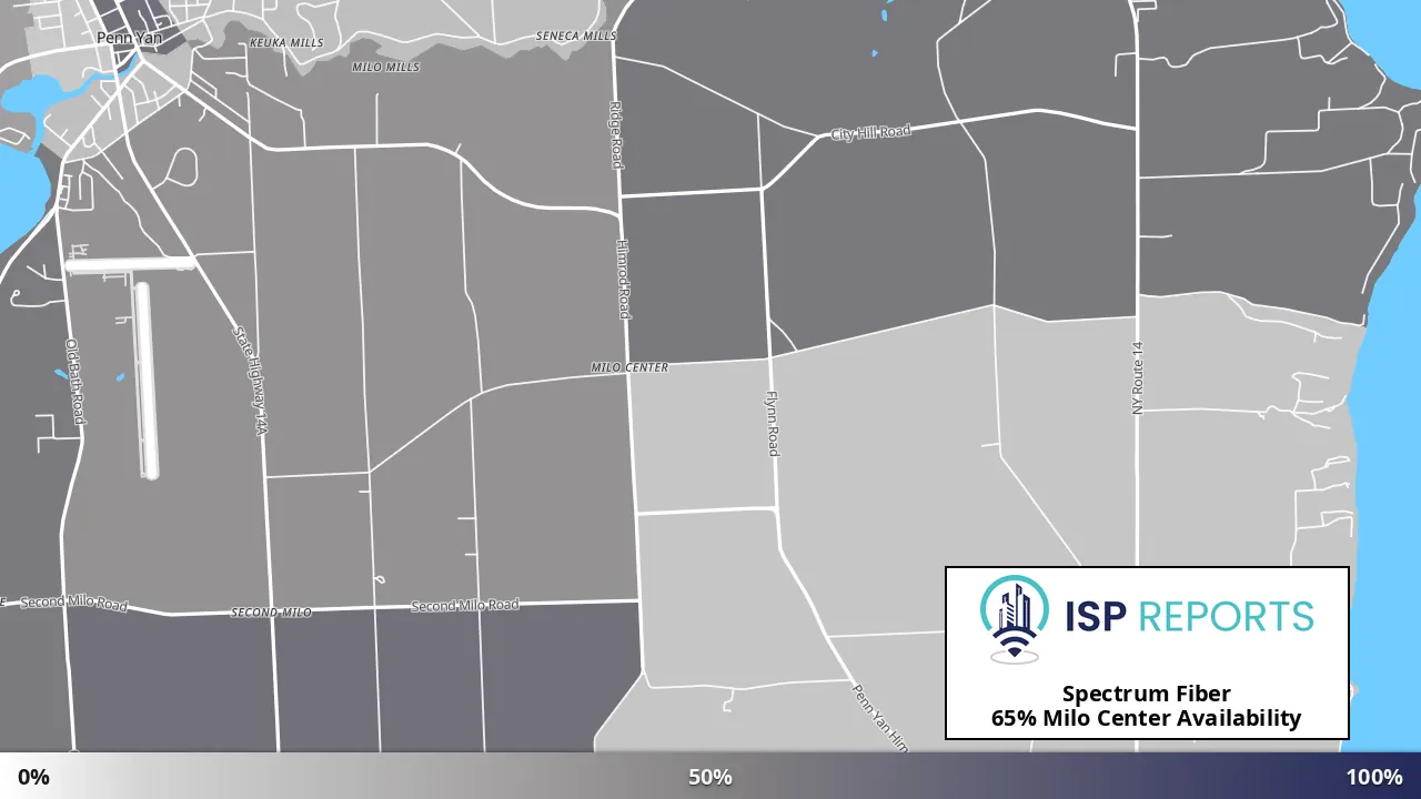 Milo Center, NY map of internet availability