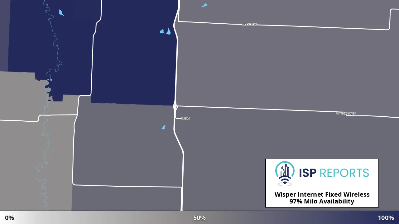 Milo, MO map of internet availability