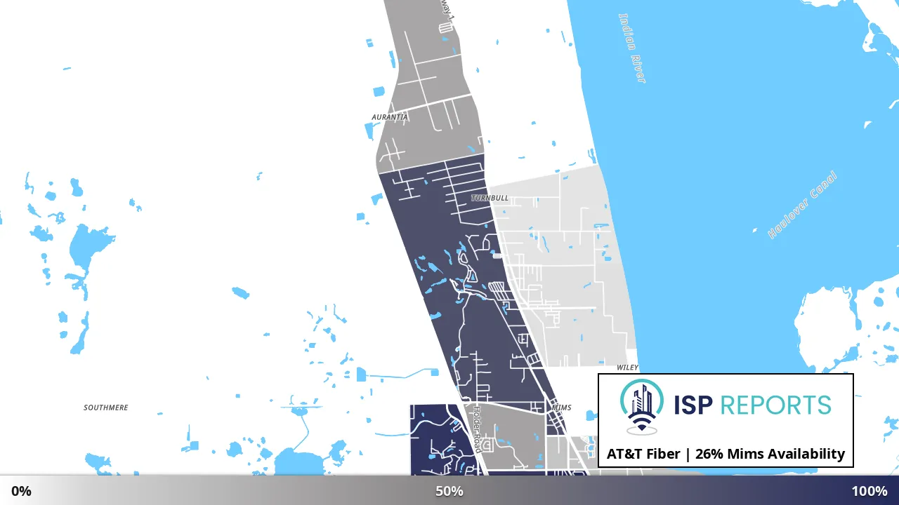Mims, FL map of internet availability