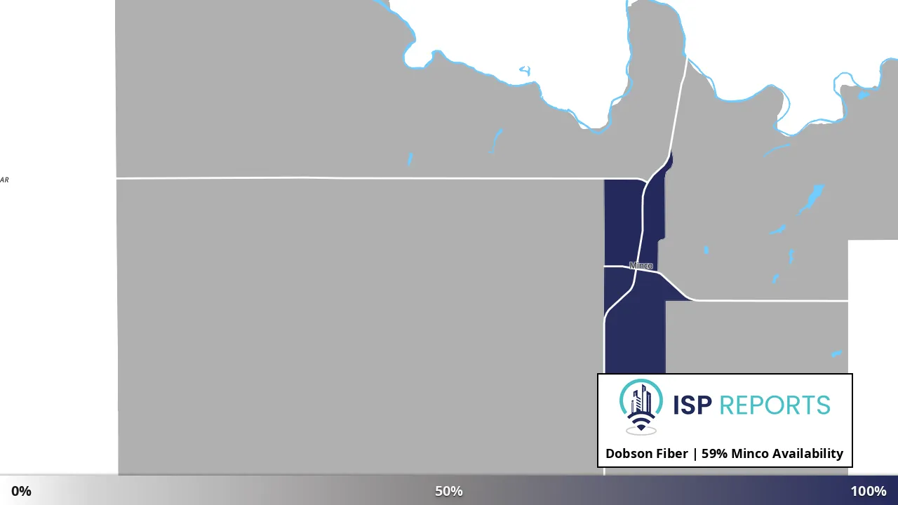Minco, OK map of internet availability