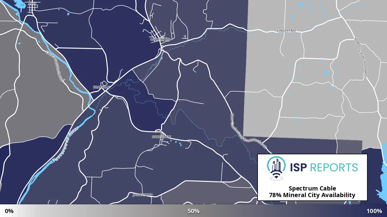 Mineral City, OH map of internet availability