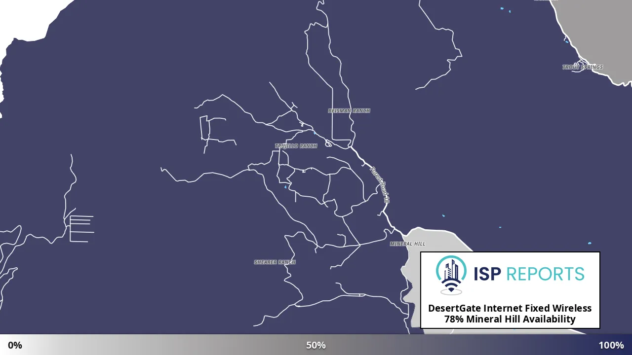 Mineral Hill, NM map of internet availability