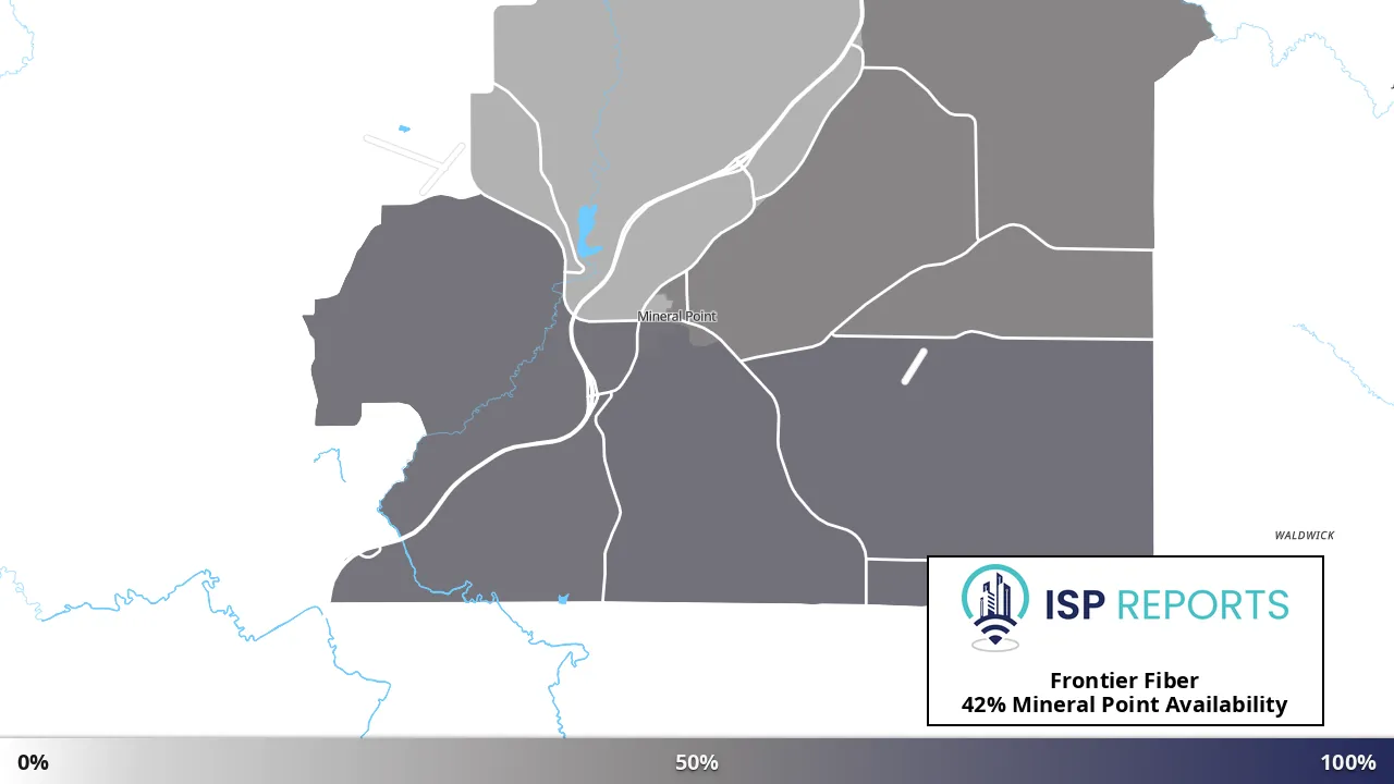 Mineral Point, WI map of internet availability