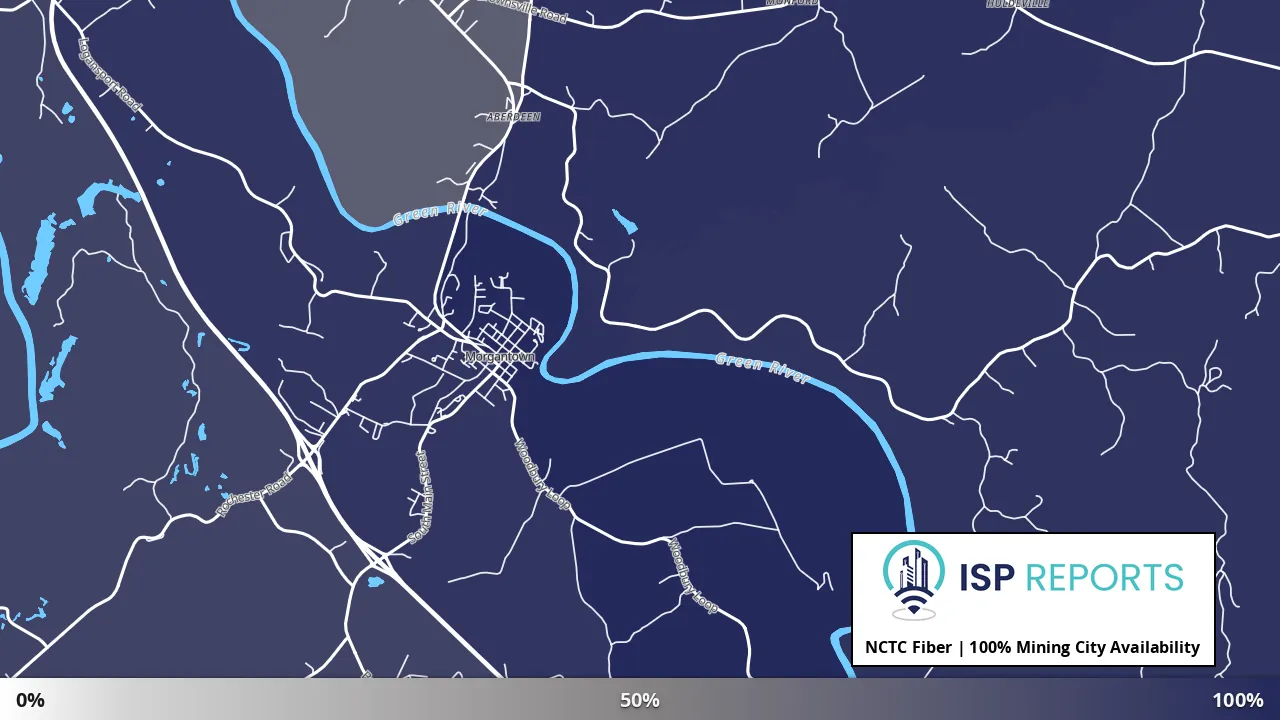 Mining City, KY map of internet availability