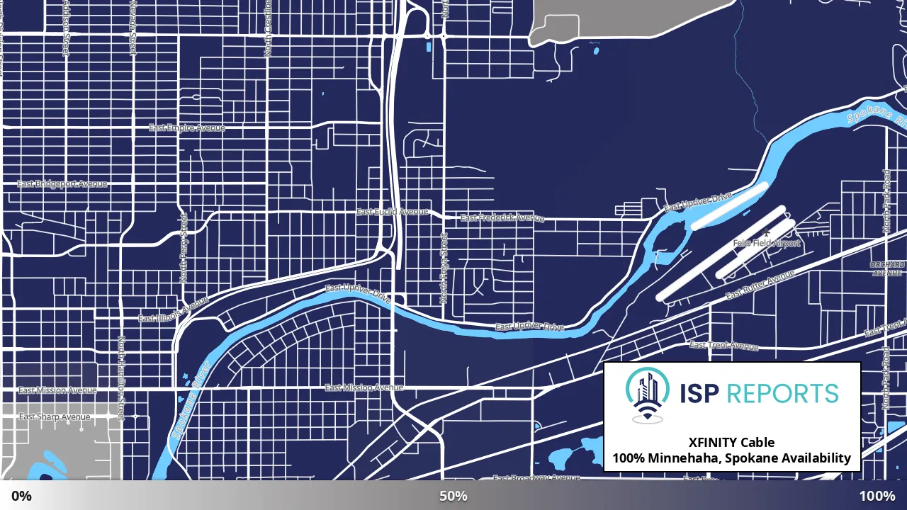 Minnehaha, Spokane, WA map of internet availability
