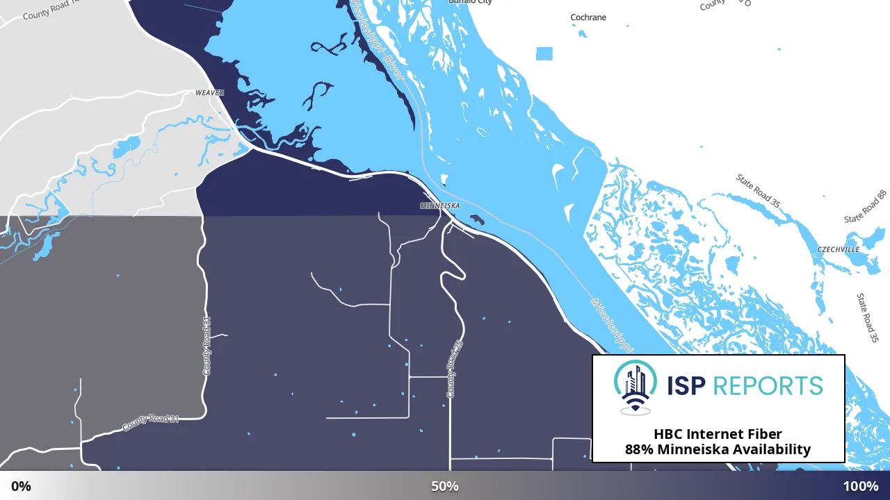 Minneiska, MN map of internet availability