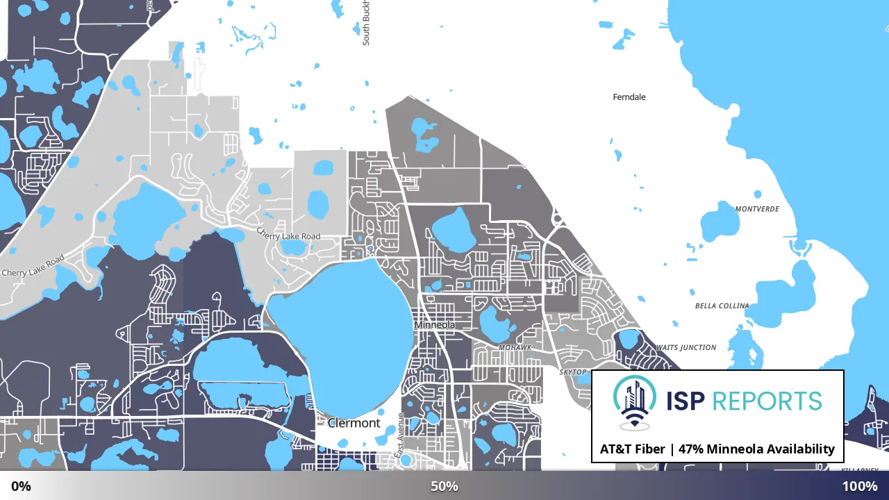 Minneola, FL map of internet availability