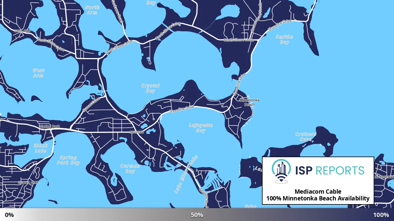 Minnetonka Beach, MN map of internet availability