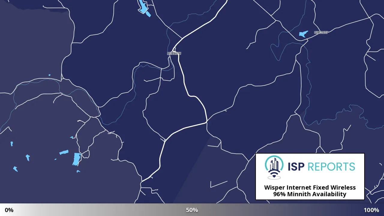 Minnith, MO map of internet availability