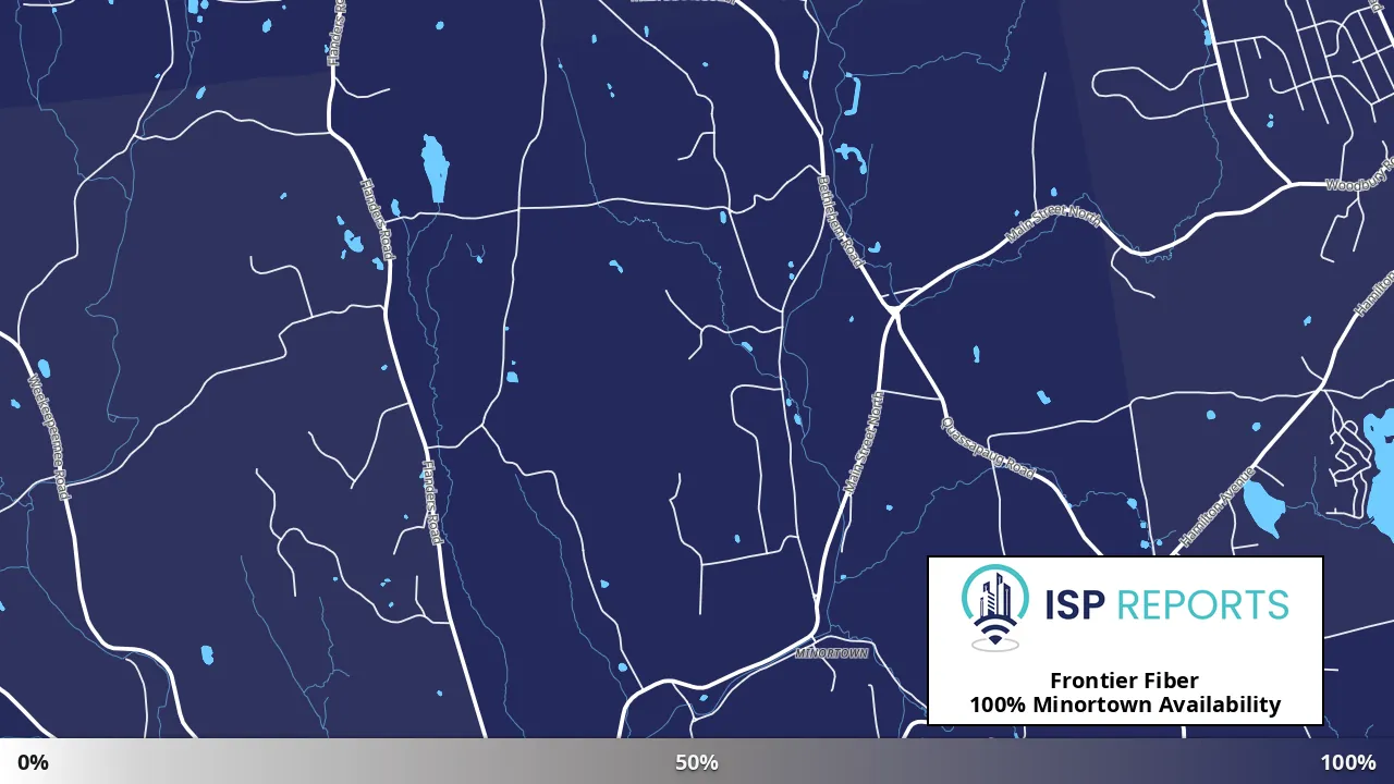 Minortown, CT map of internet availability