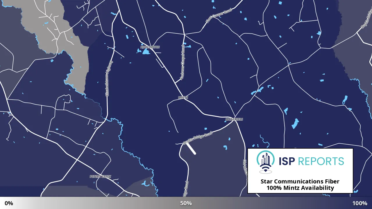 Mintz, NC map of internet availability