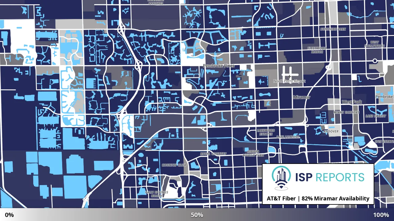 Miramar, FL map of internet availability