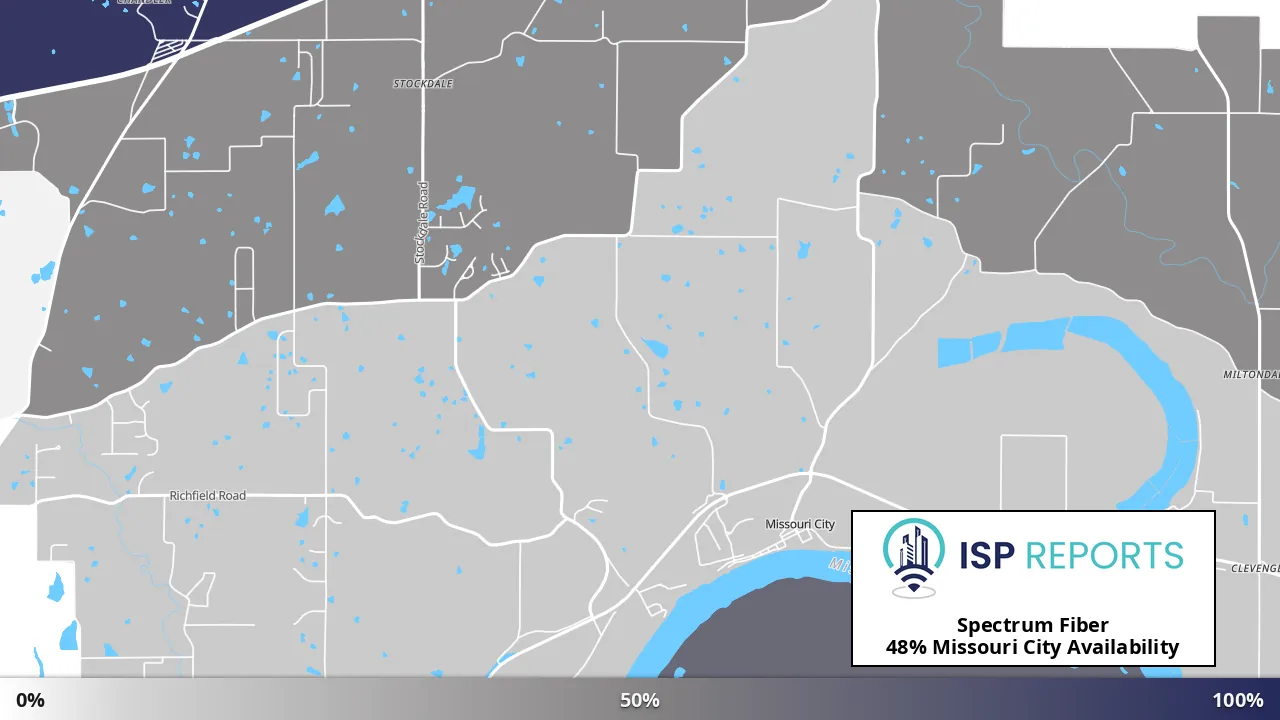 Missouri City, MO map of internet availability