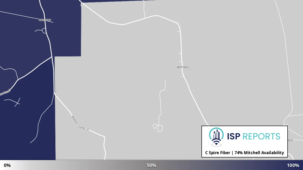 Mitchell, AL map of internet availability