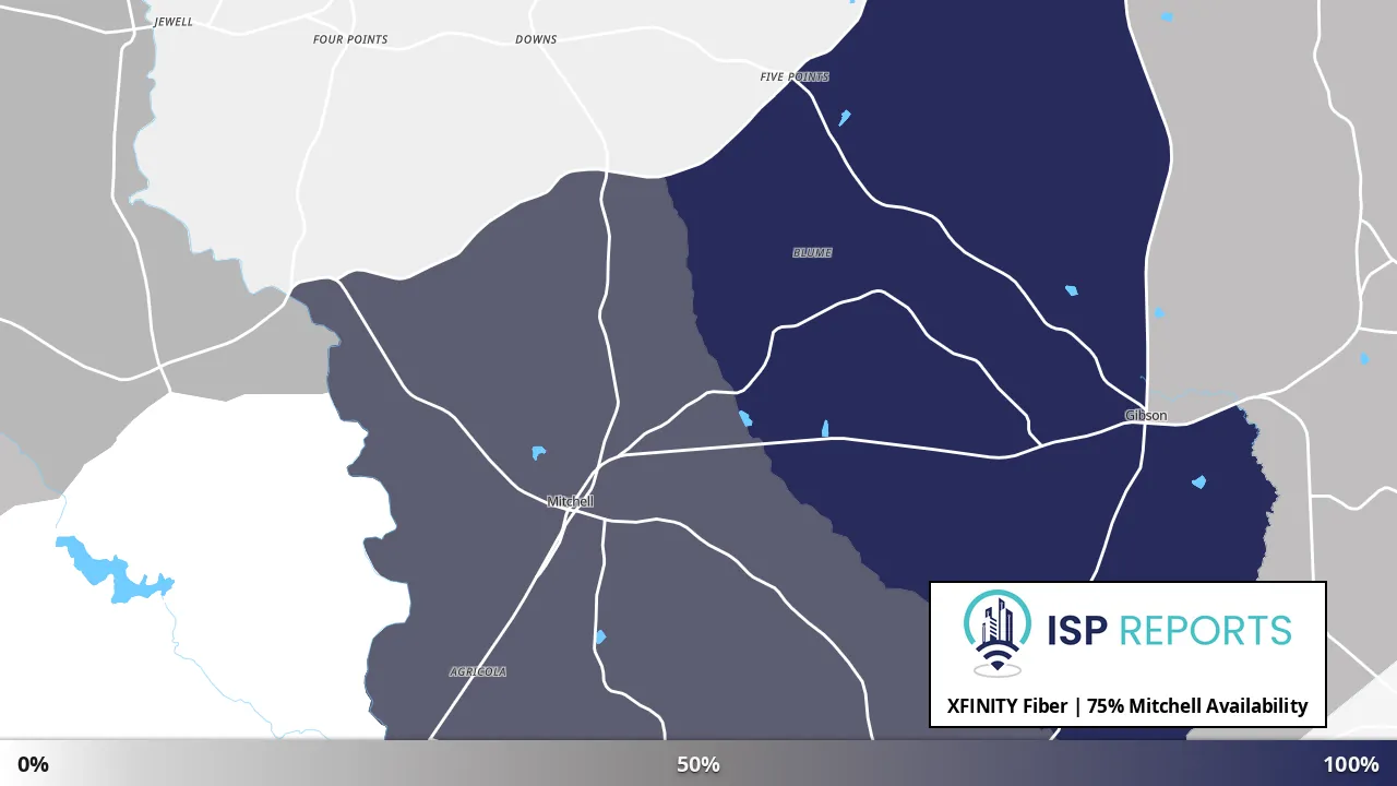 Mitchell, GA map of internet availability