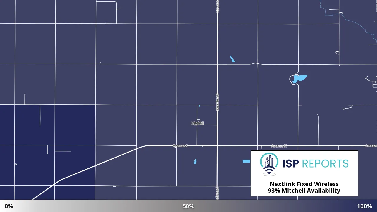 Mitchell, KS map of internet availability