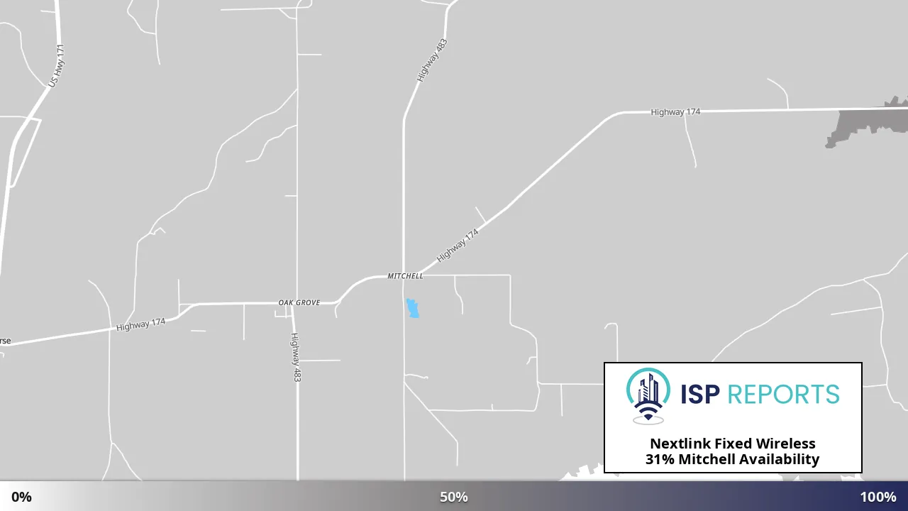 Mitchell, LA map of internet availability