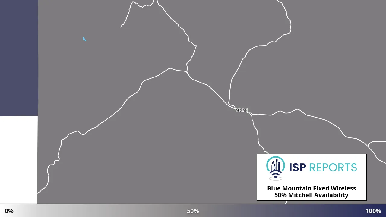 Mitchell, OR map of internet availability