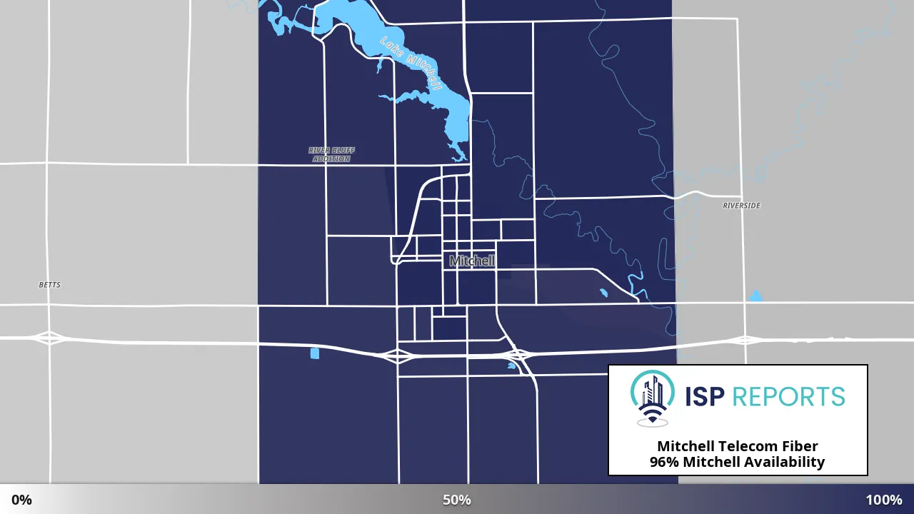 Mitchell, SD map of internet availability