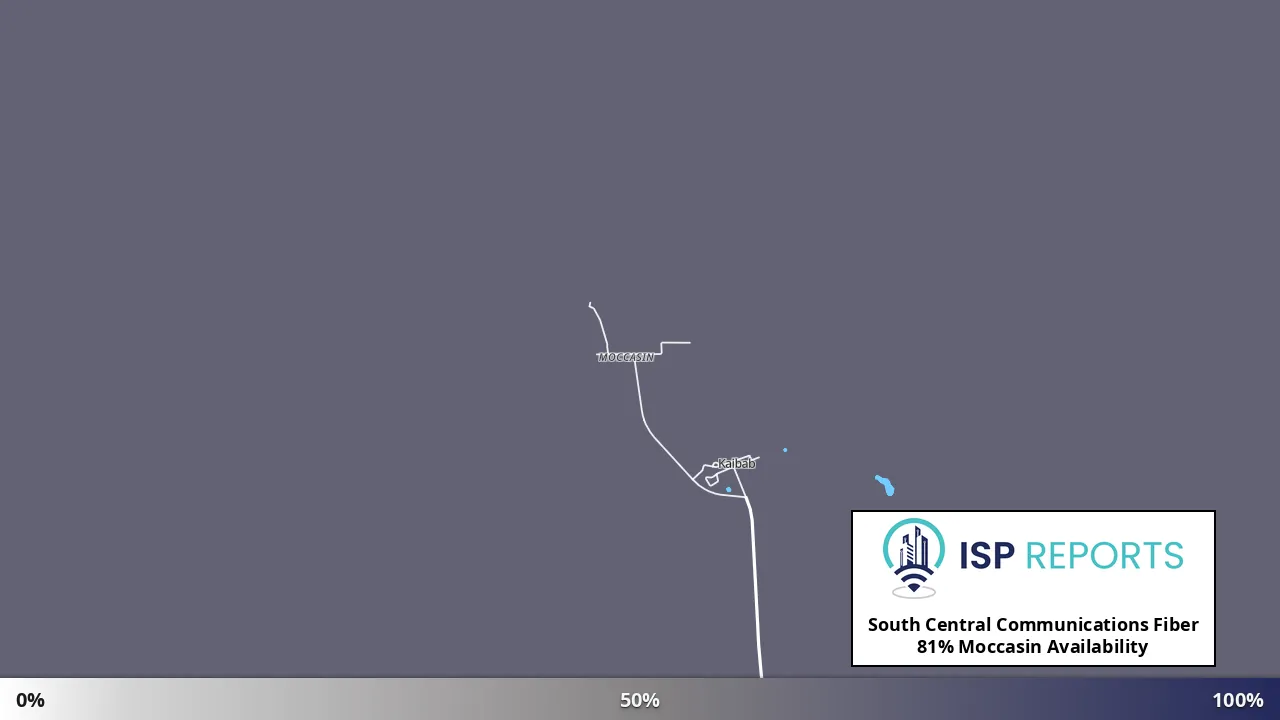 Moccasin, AZ map of internet availability